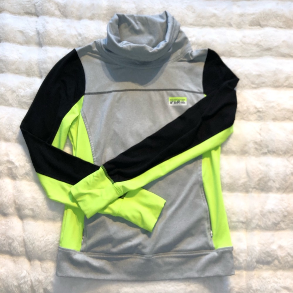 Vs PINK Ultimate Cowl-neck  hoodie with pockets and thumb holes, size Medium